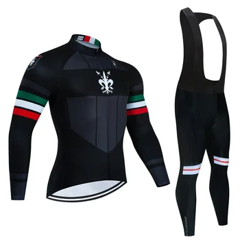 Осенний черный комплект из джерси для велоспорта с длинным рукавом 2022, Новая велосипедная одежда, спортивный дышащий мужской костюм для шоссейного велосипеда, MTB Брюки, одежда