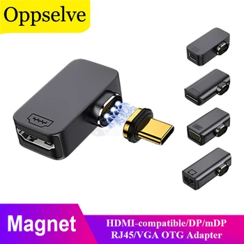 Магнитный OTG-адаптер Type C Male-совместимый с HDMI DP Mini DP RJ45 VGA Vedio Проекционный конвертер для ПК Samsung Macbook Ноутбук