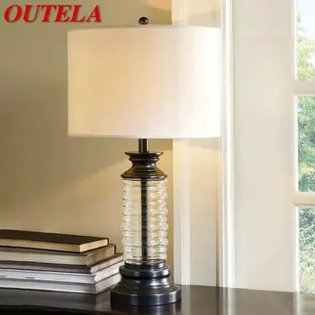 OUTELA Современная Стеклянная настольная лампа LED Nordic Vintage, Креативный Настольный светильник с простым Затемнением для дома, Гостиной, спальни, кабинета