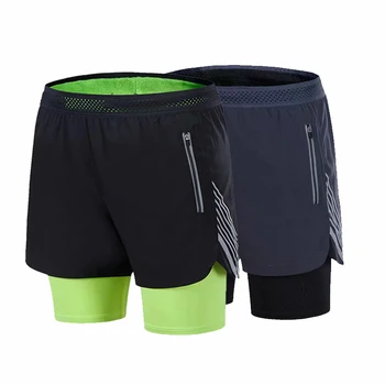 Новые летние спортивные шорты 2021 года, мужские тонкие свободные эластичные баскетбольные штаны для бега, быстросохнущие поддельные два предмета одежды для фитнеса