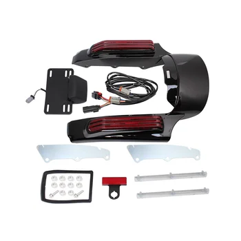 Задняя панель мотоцикла со светодиодной подсветкой поворота ходового тормоза для Touring Road King FLHR Street Glide FLHX 14-20 Красный