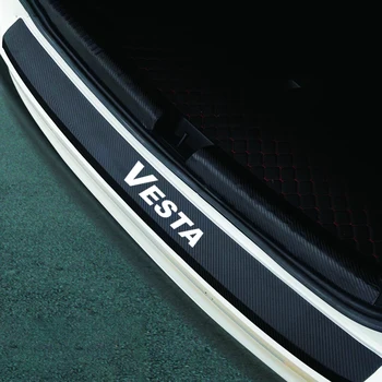 Автомобильный задний бампер, защитная накладка на багажник, наклейка из углеродного волокна для аксессуаров для укладки автомобилей LADA VESTA