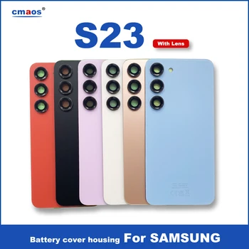 Новая задняя крышка аккумулятора для Samsung Galaxy S23 Задняя крышка аккумулятора Стеклянная задняя дверь с камерой