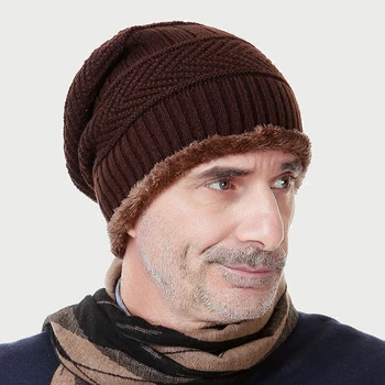 мужская зимняя шапка в корейском стиле, вязаная шапка и кашемировая шерстяная шапка, уличная зимняя теплая шапка для пожилых мужчин B-0654