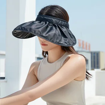 Летние солнцезащитные кепки для путешествий на открытом воздухе, складные большие солнцезащитные шляпы, портативные ленты для волос двойного назначения, женские повседневные солнцезащитные шляпы для женщин