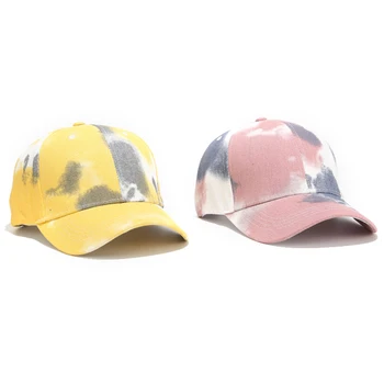 Бейсбольная кепка Cotton Tie Dye, летняя Цветная Кепка для женщин, мужские облегающие кепки, шляпы в стиле хип-хоп, кепки с регулируемой застежкой, многоцветная шляпа