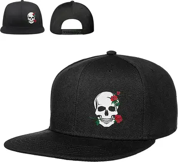Мужские бейсболки с черепом, черные кепки с плоскими полями, кепка-рюкзак для дальнобойщика, Приталенные шляпы, Регулируемая бейсболка для папы, подарок