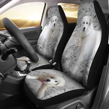 Комплект чехлов для автомобильных сидений с принтом собаки Great Pyrenees, 2 шт., автомобильные аксессуары, Чехол для сиденья