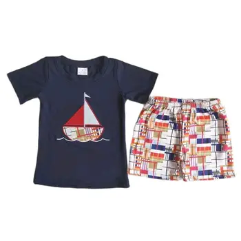 Повседневная рубашка с коротким рукавом для маленьких мальчиков Красочные Клетчатые Шорты Костюмы Для детей Детская Одежда для малышей Летние Мальчики-подростки Одежда из 2 предметов