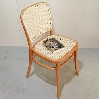 Обеденные стулья из ротанга в скандинавском стиле Со спинкой из ротанга, Современные Простые Плетеные обеденные стулья для чайного кабинета, Офисная мебель Cadeira для кухни