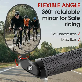 WEST BIKING Зеркало для велосипеда, руль для электровелосипеда, Зеркало заднего вида с возможностью поворота на 360 градусов, Безопасные Широкоугольные боковые зеркала для велосипеда высокой четкости