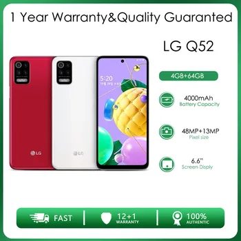 Оригинальный Разблокированный смартфон LG Q52 LM-Q520N 4G с двумя SIM-картами, 4 ГБ оперативной памяти + 64 ГБ восьмиядерного 48MP 6,6 
