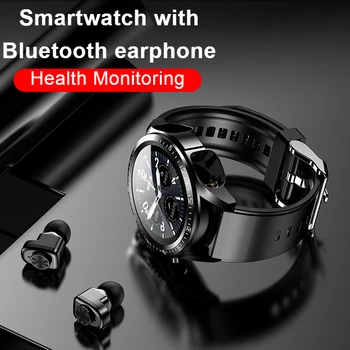 Смарт-часы TWS наушники Смарт-часы 2-в-1 Мониторинг состояния Bluetooth Вызов Bluetooth Спортивные часы 1,28-дюймовый HD круглый экран