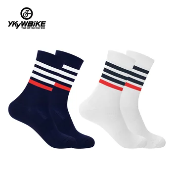 Мужские велосипедные носки YKYW, спортивные гоночные профессиональные спортивные носки, Дышащие дорожные Велосипедные носки MTB Для мужчин и женщин, уличные белые