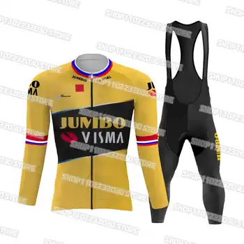 Slovenia 2023 Team Jumbo Visma Новосезонный Комплект Велосипедной Майки MTB Race Clothing С Длинным Рукавом Ropa Ciclismo Велосипедная Форма