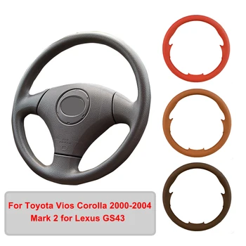 Чехол для рулевого колеса автомобиля из искусственной кожи ручной работы для Toyota Vios Corolla Mark 2 для Lexus GS43