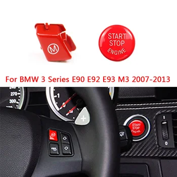 Автомобильный руль M с алфавитным режимом и кнопкой запуска-остановки двигателя для BMW 3 Серии E90 E92 E93 M3 2007-2013 Автомобильные Аксессуары для переключателей
