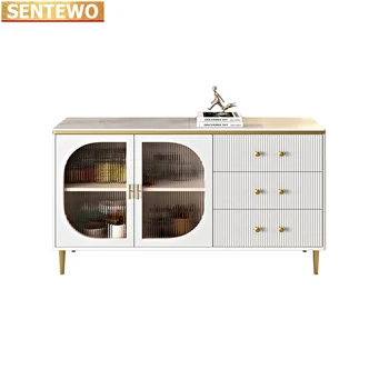 Дизайнерский стиль, Роскошный Сервант из цельного дерева, шкафчик для хранения посуды, Выдвижной ящик для посуды, мебель для столовой
