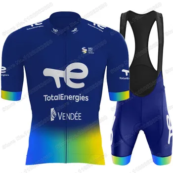 2023 Team Total New Energies Велоспорт Джерси Комплект Мужской Велосипедной Одежды Синие Рубашки Для Шоссейных Велосипедов Костюм Велосипедный Нагрудник Шорты MTB Maillot