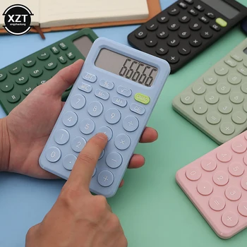 8-значный настольный Мини-калькулятор ярких цветов, Большая кнопка, Новый Финансовый инструмент для бизнеса, Новый Бухгалтерский инструмент, подходящий для школьников, Расходные материалы