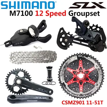 SHIMANO SLX M7100 1x12 Speed Groupset MTB Горный Велосипед Groupset CSMZ901 11-51T Кассета M7100 Рычаг Переключения Передач Задний Переключатель
