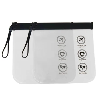 2шт прозрачной водонепроницаемой косметики для путешествий, переносной багаж для женщин, предназначенный для обеспечения безопасности в аэропорту, многоразовая сумка для туалетных принадлежностей, летная