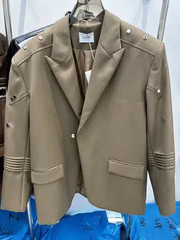 TD9012 Модные Мужские Пальто и куртки 2023 для подиума из полупрозрачной жаккардовой сетки, новый китайский летний свободный костюм на шнуровке