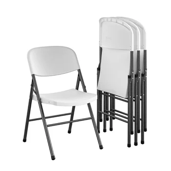 Складной стул Mainstays из смолы премиум-класса, 4 шт., белые обеденные стулья из 4 шт., мебель для дома в современном стиле