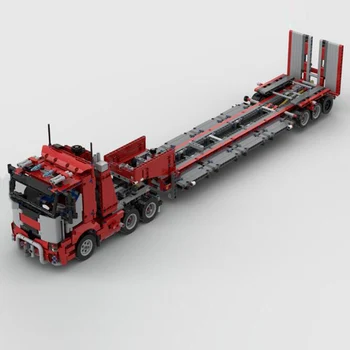 Новый индивидуальный высокотехнологичный грузовик для тяжелых условий эксплуатации и прицеп Moc-34722 модель строительного блока Diy Toy Gift