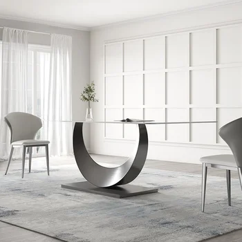Итальянский минималистичный обеденный стол из шифера Размер квартиры Светлый Роскошный Современный Высококачественный Прямоугольный Креативный Дизайнерский Кухонный стол