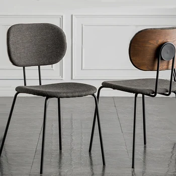 Современные обеденные стулья из кованого железа для ресторана, обеденный стул с удобной спинкой, простая кухонная мебель для отдыха, обеденный стул