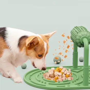 Игрушки-пазлы для домашних животных с медленной подачей Силиконовый лоток для еды 3 Регулируемых по высоте интерактивных ролика для кошек и собак