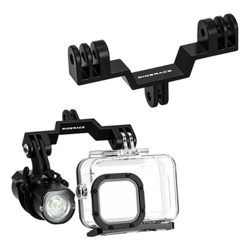 Велосипедная камера с ЧПУ из алюминиевого сплава, мостовой адаптер с двойным креплением для GoPro, кронштейн для крепления велосипедного фонаря, легкий и надежный