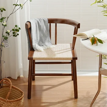Роскошные обеденные стулья из ротанга, современный мобильный шезлонг из черного дерева, мебель для дома Nordic Living Room Cadeiras De Jantar YYY30XP