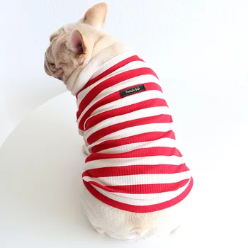 Красная Полосатая Нижняя Рубашка Из Ниток, Милая Толстая Одежда Для Собак Новейшего Дизайна, Жилеты для Собак на Весну и Лето, Одежда для Собак, Одежда для домашних Животных