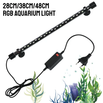 Погружная лампа для аквариума EU Plug AC 90 ~ 260 В Подводный аквариум для рыб Световая панель RGB декоративное освещение 28/38/48 см