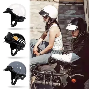 Мотоциклетный шлем ORZ в стиле ретро, винтажный мотоциклетный шлем для скутера, мотоциклетный шлем cruiser prince, мотоциклетный шлем, мотоциклетный шлем
