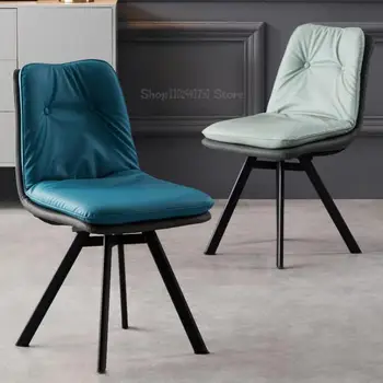 Обеденный стул с мягкой сумкой для ресторана Nordic home, стул для макияжа со спинкой, стул для ногтей, современный минималистичный кожаный стул для переговоров в отеле