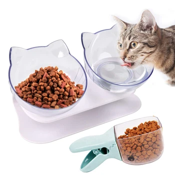 Миски для кошачьего корма с двойным подъемом, миска для кормления кошек с двойным подъемом, миски для котенка, поилка для котенка с подставкой для кошек и маленьких собак