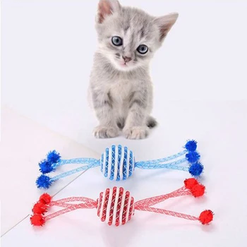Красочная игрушка-точилка для кошачьих когтей Пластиковый шарик-конфетка, Вращающиеся Принадлежности для Дрессировки кошек, Интерактивная игрушка-мячик для котенка и кошки