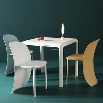 НОВЫЕ скандинавские Дизайнерские Обеденные стулья Современный минималистичный Бытовой Пластиковый стул со спинкой Креативная Кухонная мебель Обеденный стул TG