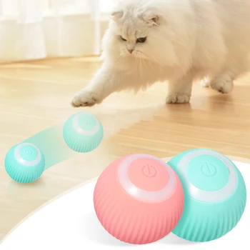 Умные электрические игрушки для кошек с мячом, автоматические катящиеся игрушки для кошек, обучающие самодвижущихся котенков, игрушки для интерактивных игр в помещении
