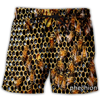 phechion Новые мужские / женские повседневные шорты с 3D принтом пчелиного меда, модная уличная одежда, мужские свободные спортивные шорты A102