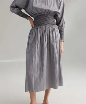 [ElfStyle] - Женская юбка миди Safara цвета кешью со средней талией, облегающая Талию необработанными краями, Модные Хлопчатобумажные ЮБКИ С высокой талией ВЫСОКОГО КАЧЕСТВА