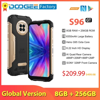 DOOGEE S96GT 8 ГБ 256 ГБ Прочный Смартфон 32 Мп Фронтальная Камера Android 12 Мобильный Телефон 6350 мАч 24 Вт Быстрая Зарядка Мобильного Телефона