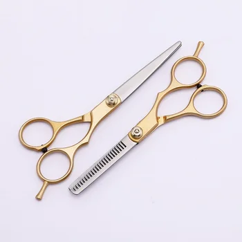 Золотой Профессиональный 6,0-дюймовый парикмахерский нож из нержавеющей стали для стрижки волос, Филировочные ножницы, Парикмахерский набор