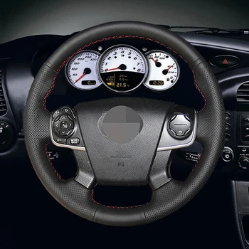 Черная крышка рулевого колеса автомобиля из искусственной кожи для Toyota Camry 2012-2015