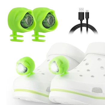 2 предмета, сабо, светильник для обуви, 3 режима освещения В темноте Для выгула собак, удобный кемпинг Зеленый