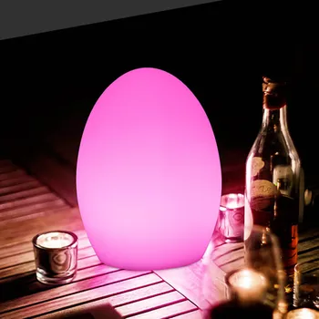 Светодиодная садовая яйцевидная лампа Овальная лампа для лужайки USB Зарядка Ночник для спальни в помещении Кафе Ресторан Открытый бассейн Светящийся яйцевидной формы