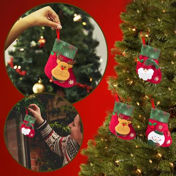 Рождественские чулки, носки Санта-Лося, Рождественский подарочный пакет, Рождественская сумка для яблок, Камин, Елка, Рождественские украшения для дома #t2g